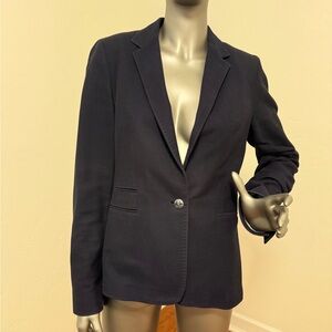 Massimo Dutti Navy Cotton Preppy Collegiate Schoolgirl‎ Blazer